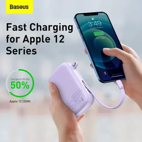 Внешний аккумулятор Baseus Power Bank 20000mAh Qpow Display Quick Charging 20W Purple (PPQD-H05)