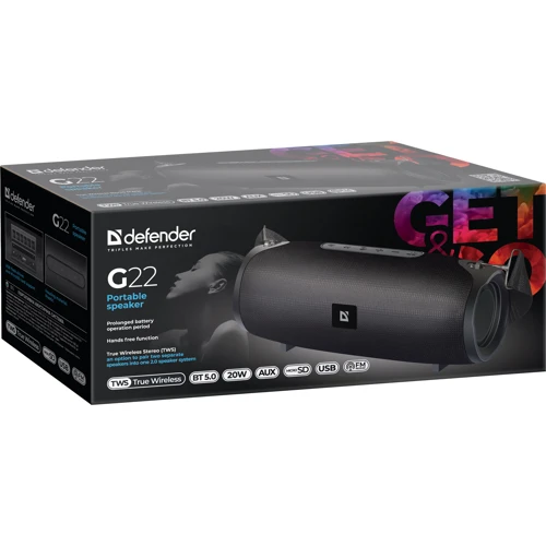 Акустика Defender G22 Black: Звукова система 2.0