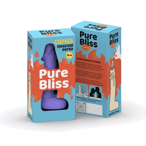 Свічка у вигляді члена Pure Bliss BIG Violet 18 см