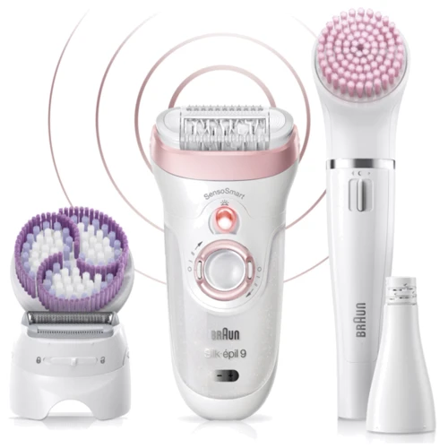 Эпилятор Braun Silk-epil 9 SkinSpa SensoSmart SES 9/975 BS: Цвет белый/розовый