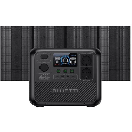 Зарядна станція Bluetti AC70 768Wh 1000W: Роз'єми для підзарядки Заряджання від сонячної панелі, Заряджання від мережі, Заряджання від генератора, Заряджання від автомобіля