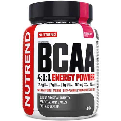 Аминокислота для спорта Nutrend BCAA 4:1:1 Energy Powder 500 g / 20 servings / raspberry