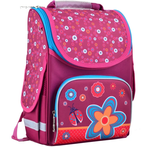 Рюкзак школьный каркасный Smart PG-11 Flowers red (554456)