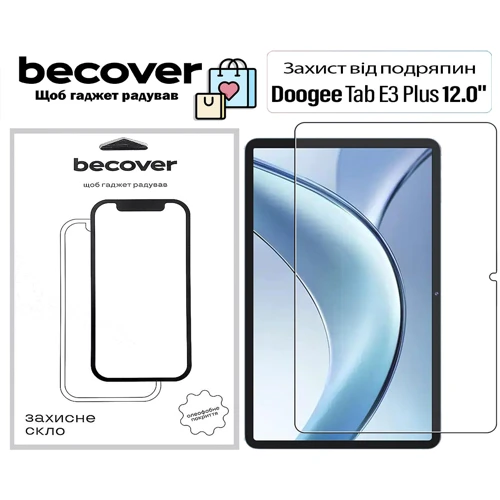 Аксессуар для планшетных ПК BeCover Tempered Glass Clear for Doogee Tab E3 Plus 12.0 (713714): Цвет прозрачный