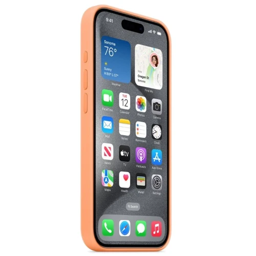 Чехол для iPhone Apple for iPhone 15 Pro Max Silicone Case with MagSafe Orange Sorbet (MT1W3) : Цвет оранжевый