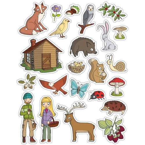 Наклейки Apli Kids Ліс тематичні навчальні 12 аркушів 11444: Виробник ApliKids