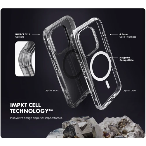 Чохол для iPhone LAUT CRYSTAL MATTER X MagSafe Clear/Black (L_IP24B_CMX_UB) для iPhone 16 Pro фото 6