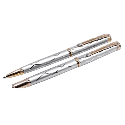 Набор ручек Gianni Terra шариковая и перьевая SILVER WITH GOLD HH122/B-F(silver): Производитель Gianni Terra