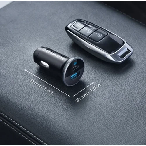 Зарядное устройство ANKER Car Charger USB+USB-C PowerDrive PD+30W+22.5W Black (A2735G11): Количество USB-портов 2