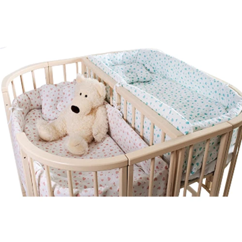 Кроватка детская Twins для двойни 110х110 L100-TW-02, слоновая кость, бежевый
