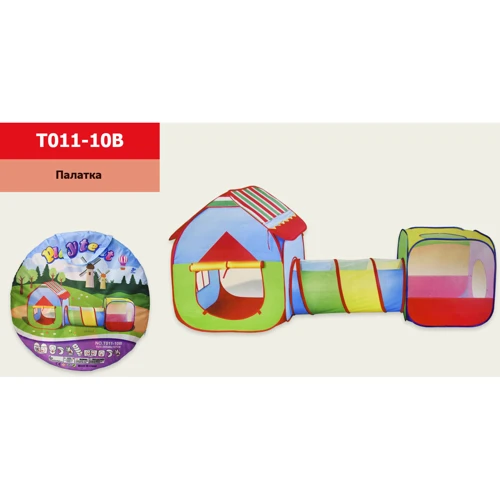 Палатка A-Toys T011-10B Домик с тоннелем, в сумке 50x50 см, размер изделия 260x86x107 см: Производитель A-Toys