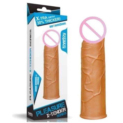 Насадка на член LoveToy Pleasure X-Tender Penis Sleeve Add 1" Brown