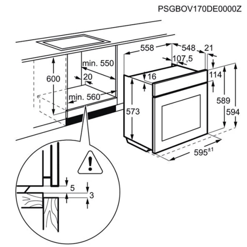 Духовой шкаф электрический Electrolux OPEA2550V: Объем, л 72