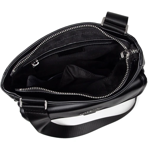 Мужская сумка через плечо Guess Scala Crossbody With Flap черная (HMSCLAP1325-BLA): Тип ручки Плечевой ремень, Без ручки