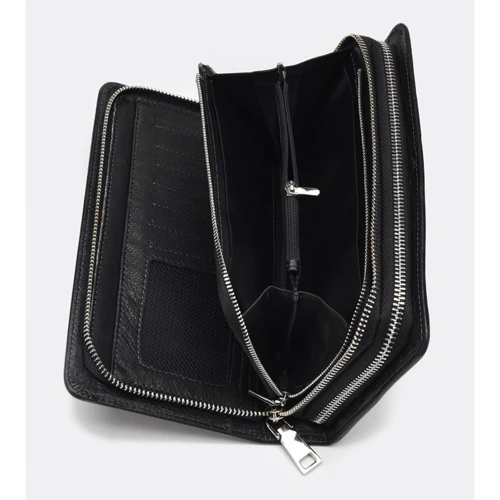 Чоловіча борсетки Ricco Grande чорна (K17m106-black): Застібка Блискавка