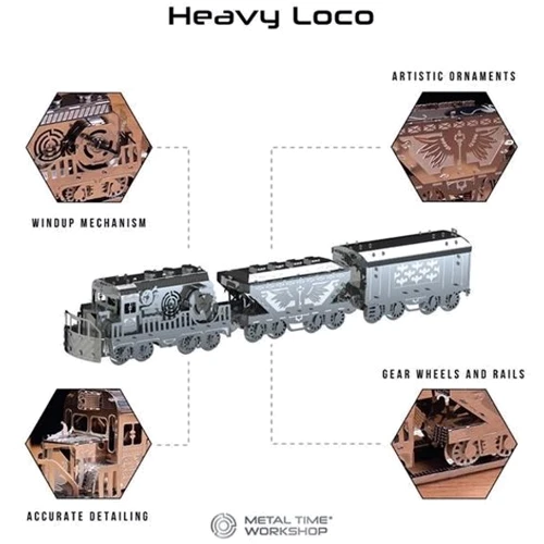 Колекційна модель-конструктор Metal Time Heavy Loco механічний вантажний каргопоїзд (MT023) фото 5