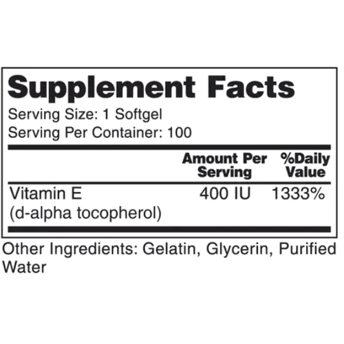 Earth`s Creation Vitamin E Витамин Е 400 МЕ 100 капсул: Тип Витамин E
