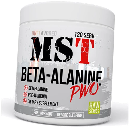 Аминокислота для спорта MST Nutrition Beta-Alanine PWO 300 g /120 servings/ Unflavored