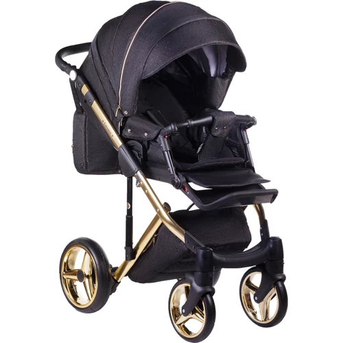 Коляска 2 в 1 Adamex Lucianо Polar (Gold) Y117 черный в точку (622793): Возможность установки люльки есть