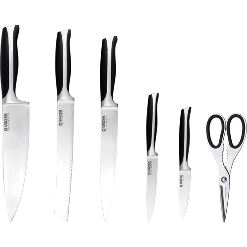 Набор кухонных ножей Vinzer Chef 7 пр. (50119): Материал рукояти бакелит, нержавеющая сталь