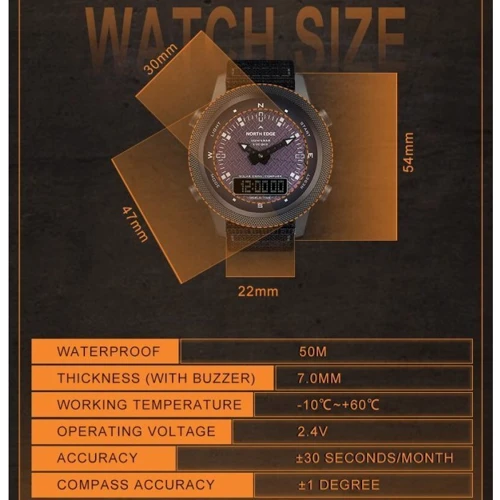 Наручные часы North Edge Solar Compass фото 10