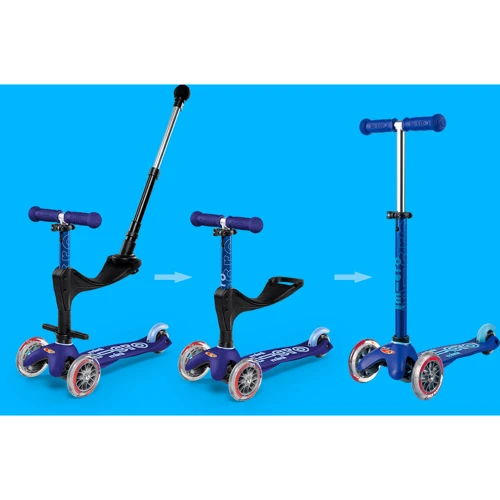 Самокат MICRO Mini 3in1 Deluxe Plus – Синий (до 50 kg, до 20 kg с сидением, 3-х кол.) MMD080 фото 11