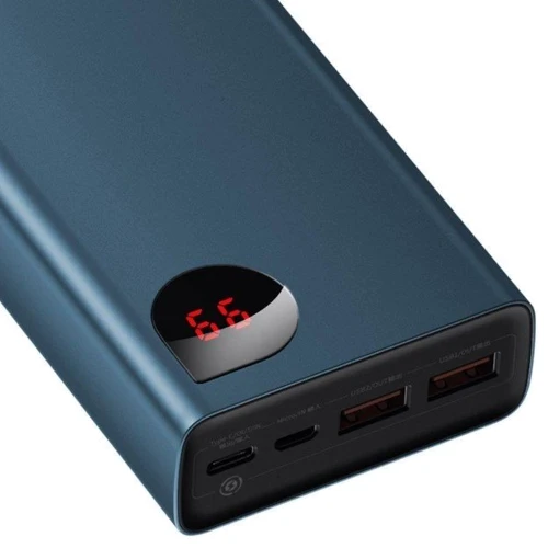 Внешний аккумулятор Baseus Power Bank 20000mAh Adaman Metal Digital Display 65W Blue (PPIMDA-D03): Особенности С дисплеем, быстрая зарядка