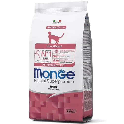Сухой корм для котов Monge Cat Sterilised с говядиной 1.5 кг (70005524)