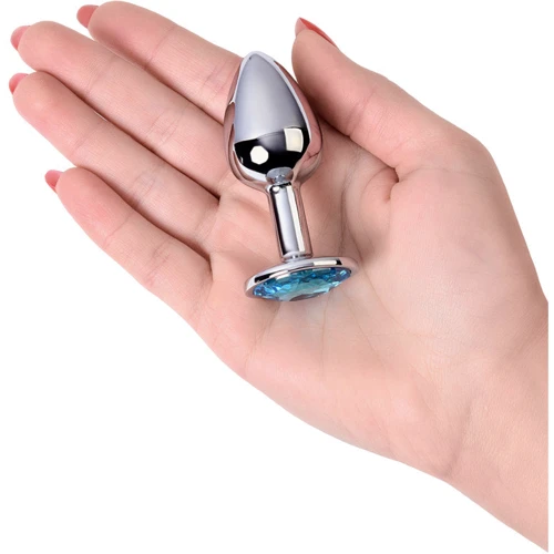 Анальная пробка с кристаллом Metal By Toyfa Gold anal plug topaz