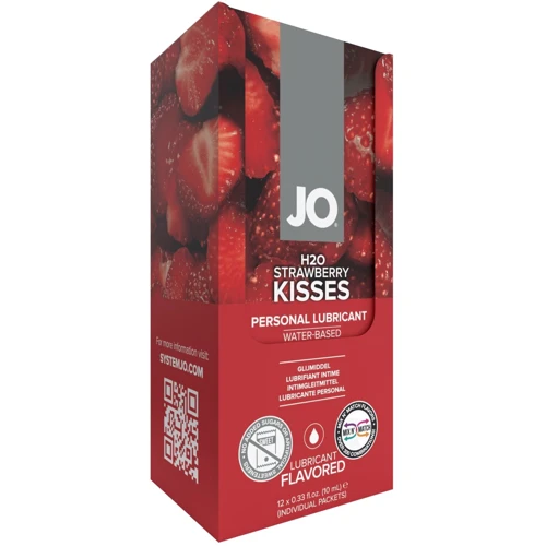 Набор лубрикантов System Jo Foil Display Box – JO H2O Lubricant – Strawberry – 12 x 10ml для орального секса