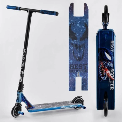 

Самокат трюковый Best Scooter Simbiote cиний (44374)