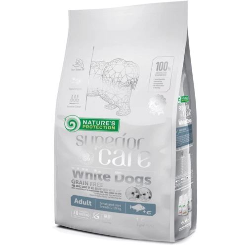 Сухий корм Nature's Protection NP Superior Care Dogs Grain Free Adult Small and Mini для собак білого забарвлення з лососем 1.5 кг (NPSC45667)