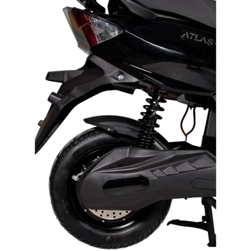 Электроскутер Atlas Shark 1500W Box Grey (3060): Особенности С багажником, С сиденьем, С рулем, С большими колесами, С большим запасом хода, Мощные, Для бездорожья