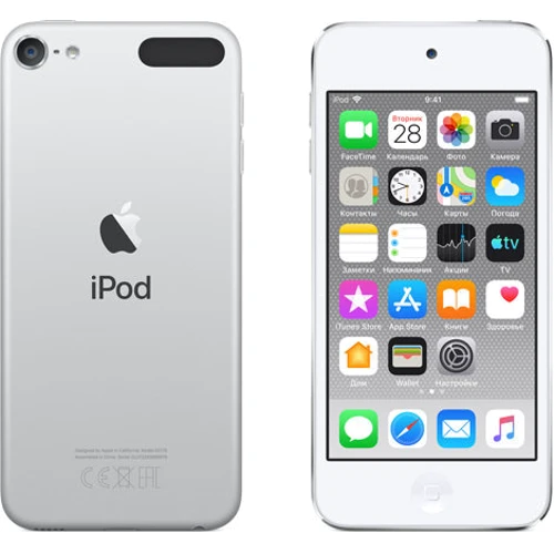 MP3-плеер Apple iPod touch 7Gen 128GB Silver (MVJ52): Дисплей 4.0 дюйма Retina (1136x640 пикселей) с поддержкой Multi-touch, олеофобное покрытие, устойчивое к поя