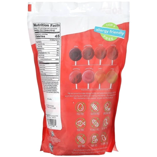 YumEarth Pops Чупачупсы с разными фруктовыми вкусами органик 50 шт 310 г