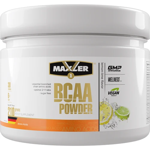 Амінокислота для спорту Maxler BCAA Powder 210 g /30 servings/ Lemon-lime