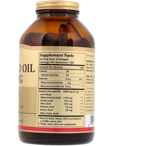 Solgar Flaxseed Oil 1250 mg 100 Softgels: Тип Льняное масло