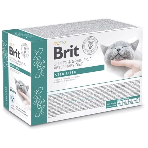 Влажный корм Brit GF VetDiet Care Sterilised для котов с лососем 12 x 85 г (8595602566761)