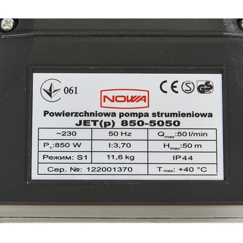 Насос поверхностный струйный NOWA JET(p) 850-5050 фото 6