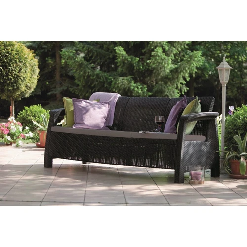 Софа Allibert Corfu love seat max серая (3253929120015): Конструкция Стационарная
