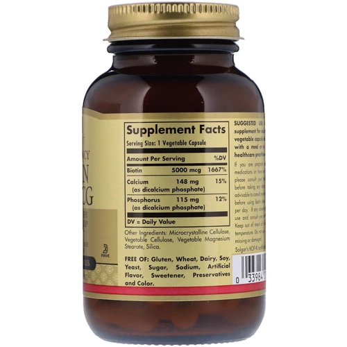 Solgar Biotin Солгар Биотин 5000 mcg 50 капсул: Тип Витамин B