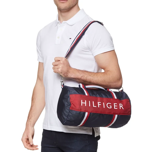 Мужская спортивная сумка Tommy Hilfiger темно-синяя (604900609440): Тип ручки Со съемным ремнем, С двумя ручками, Плечевой ремень, Короткая ручка