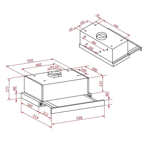 Вытяжка Perfelli TLS 6363 BL 700 LED Sensor: Тип воздухоочистителя Рециркуляция, Отвод