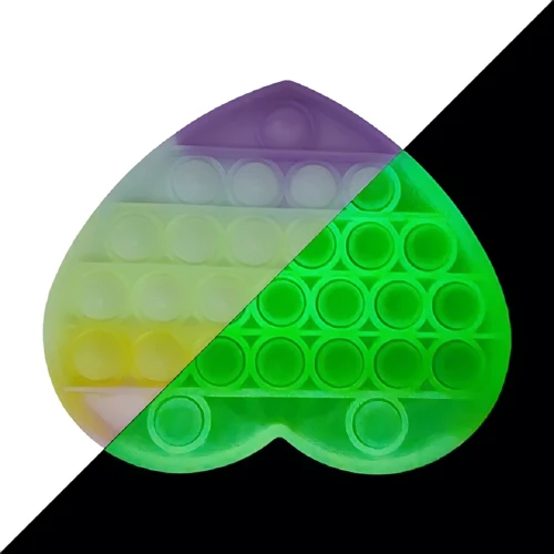 Іграшка-антистрес Pop-It Sibelly Серце Glow in Dark (SB-PPIT-HRT-GD)