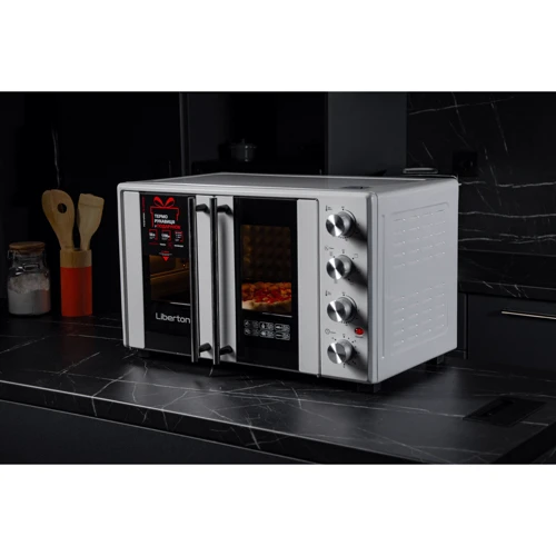 Электродуховка настольная LIBERTON LEO-500 White: Размеры 58х35.7х41.5 см