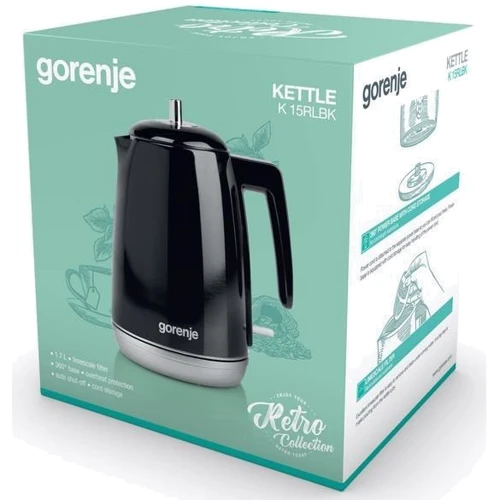 Электрочайник Gorenje K15RLBK: Объем, л 1.7