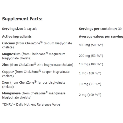 Amix ChelaZone MultiChel Complete 6 Bisglycinate Chelate 90 vegan caps / 30 servings