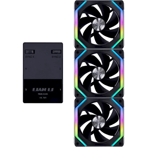 Кулер Lian Li Uni Fan SL120 V2 3-Pack Black (G99.12SLV23B.00) фото 9