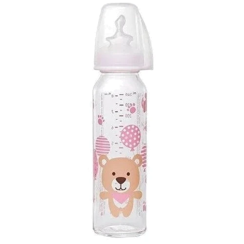 Стеклянная бутылочка Nip соска ортодонтическая, антиколиковая, силикон от 0-6 M 250 мл (35072)