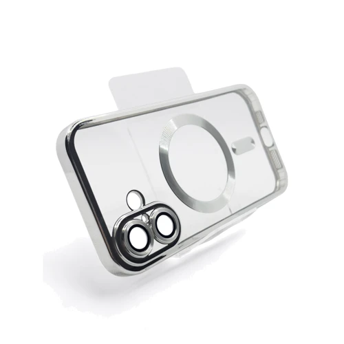 Чехол для iPhone BeCover Chrome Case with MagSafe Silver for iPhone 16 (712073): Тип чехла накладка на заднюю часть